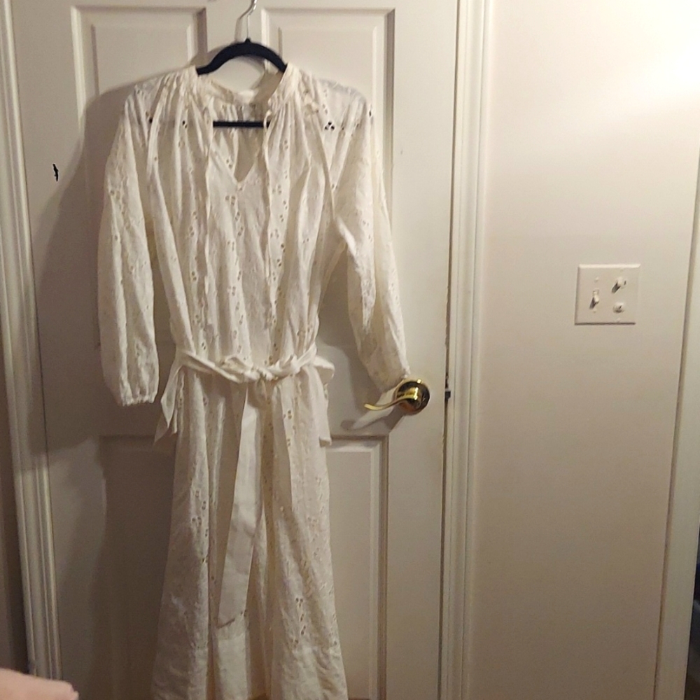 Long sleeve white floral dress
